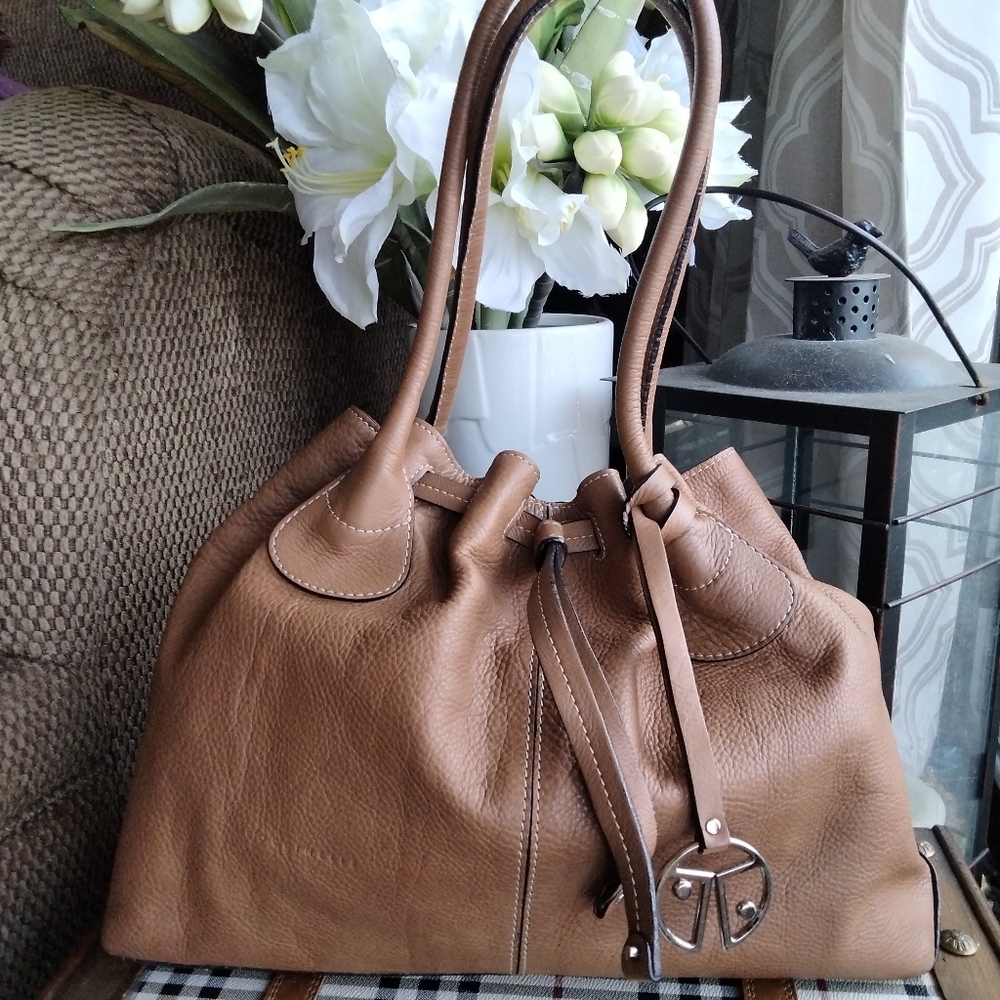 Coccinelle Leather Drawstring Shoulder Bag